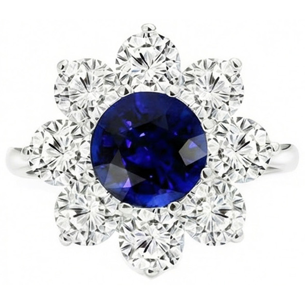 vero round diamante 4.50carati anello dettaglio ravvicinato