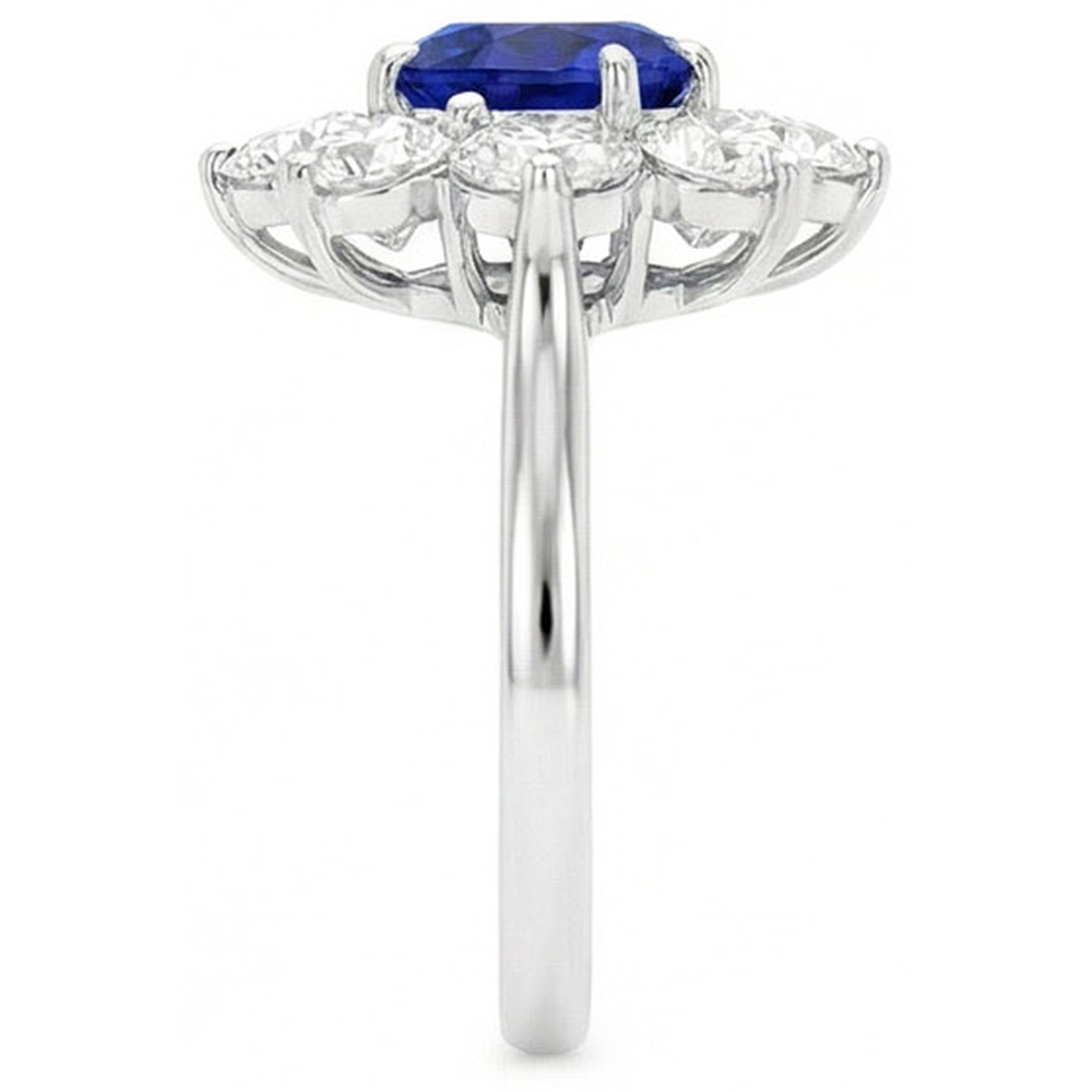 vero round diamante 4.50carati anello su bianco