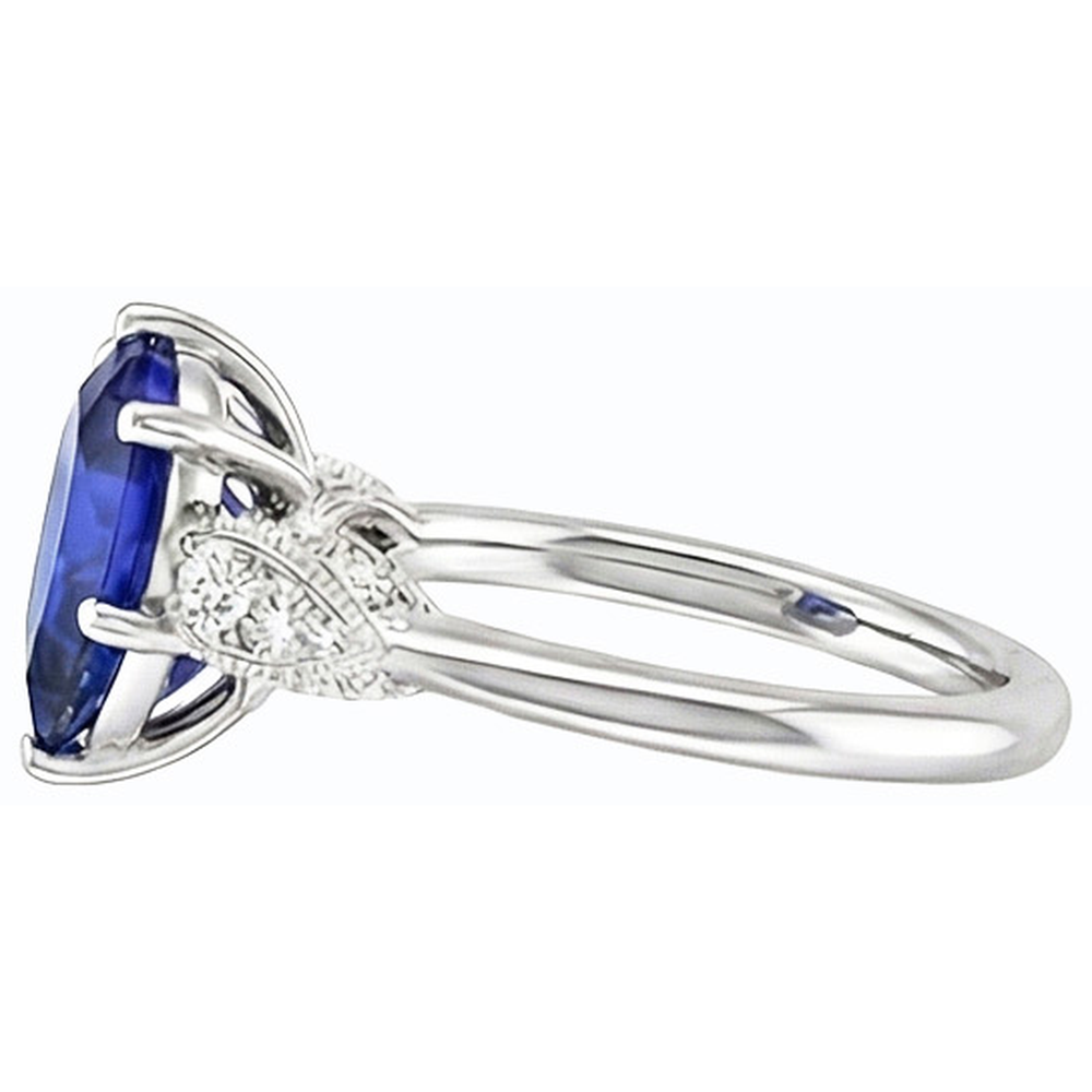 vero round diamante 3.50carati anello vista di profilo