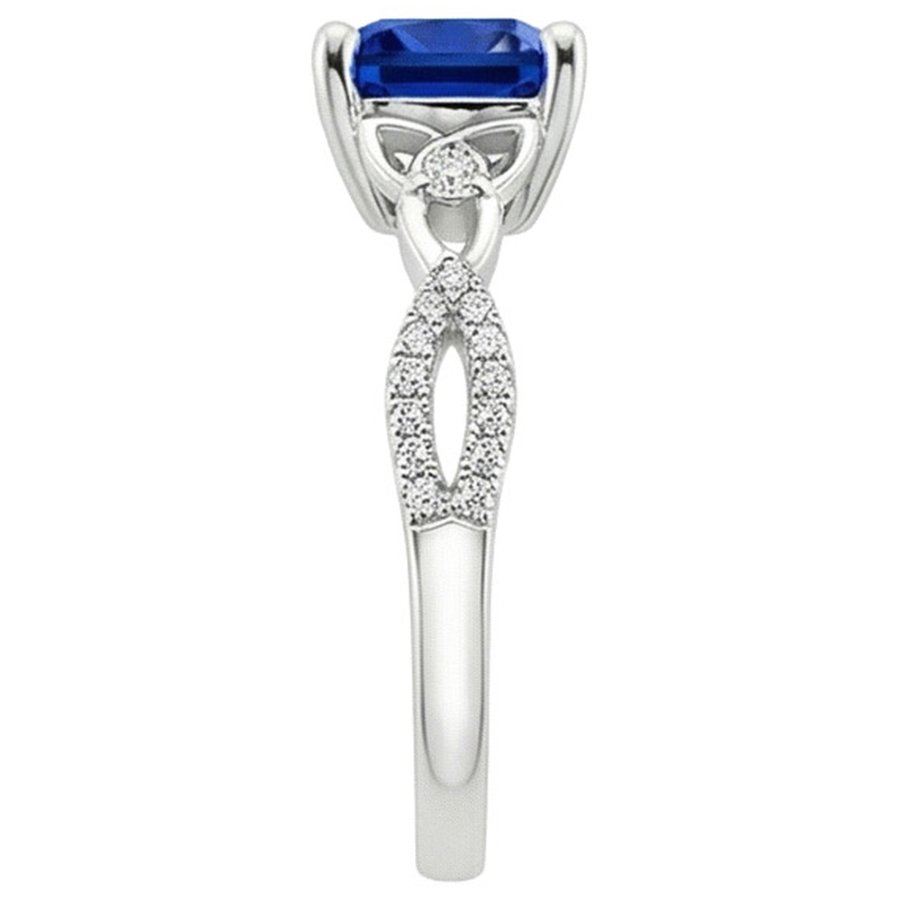 vero cushion diamante 2.75carati anello vista di profilo