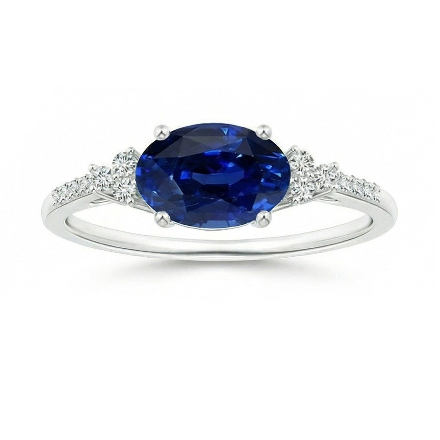 vero oval diamante 4carati anello vista dall'alto