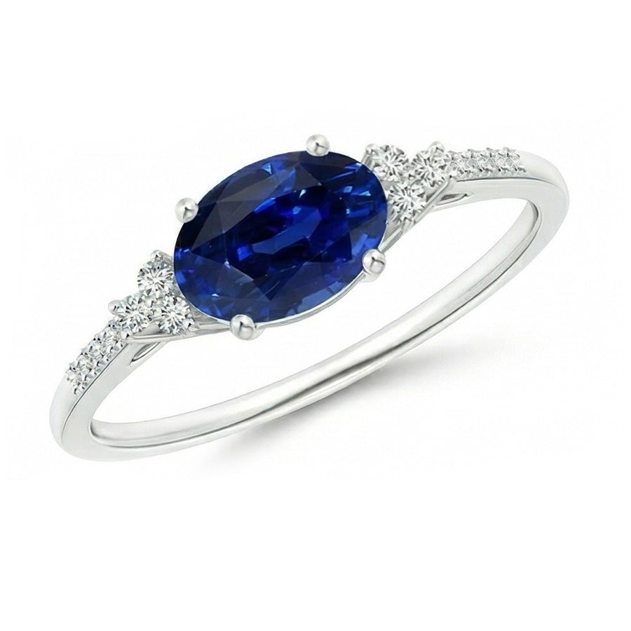 vero oval diamante 4carati anello vista frontale