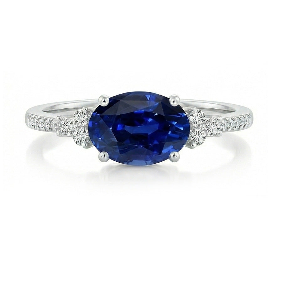 vero oval diamante 4carati anello angolo laterale