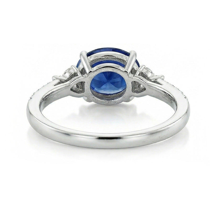 vero oval diamante 4carati anello vista di profilo