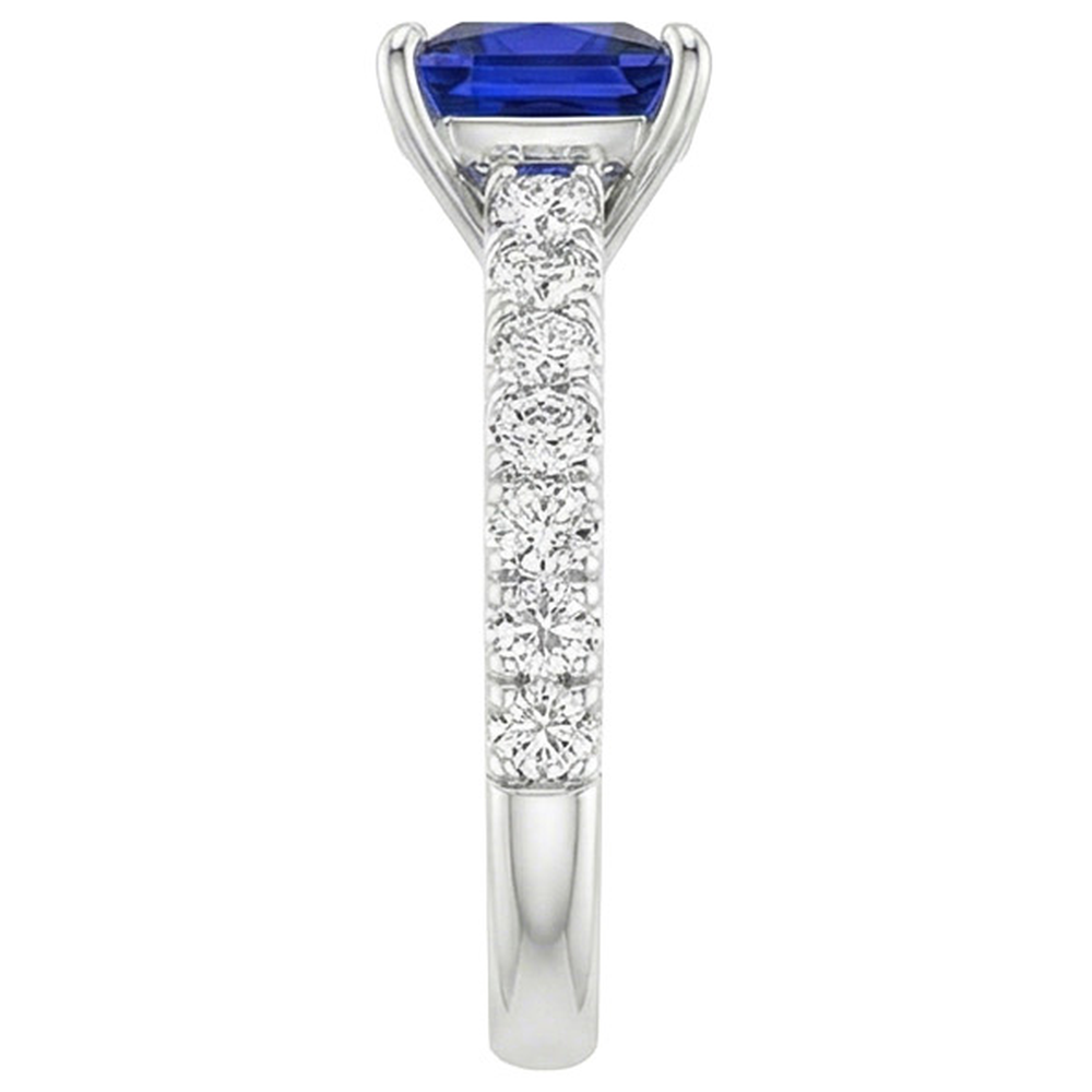 vero round diamante 6carati anello su bianco