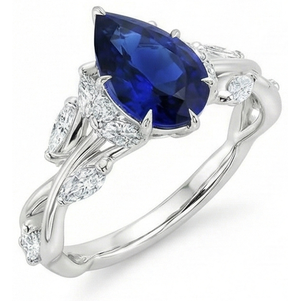 vero marquise diamante 7.25carati anello vista dall'alto