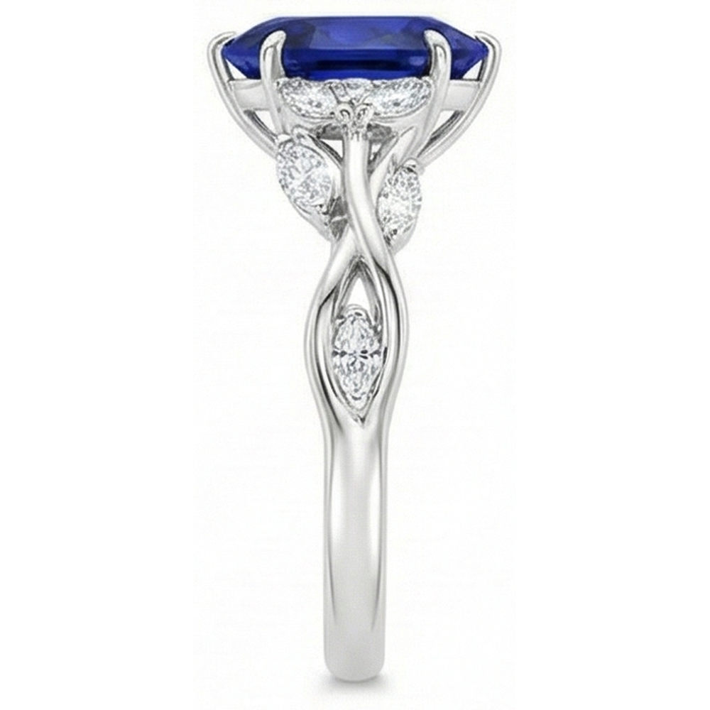 vero marquise diamante 7.25carati anello vista di profilo