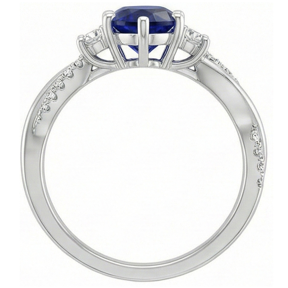 vero pear diamante 5.50carati anello angolo laterale