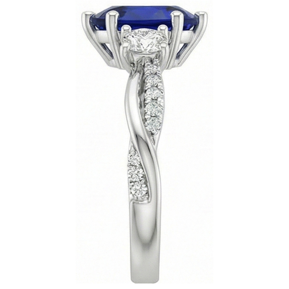 vero pear diamante 5.50carati anello su bianco
