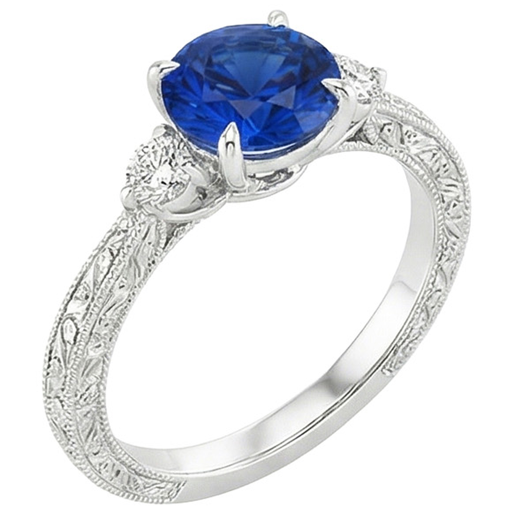 vero round diamante 2.50carati anello vista dall'alto