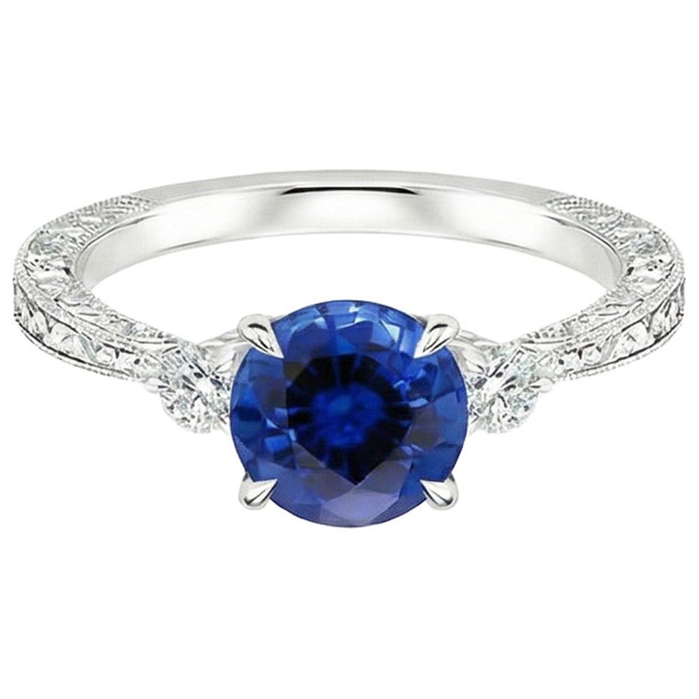 vero round diamante 2.50carati anello dettaglio ravvicinato