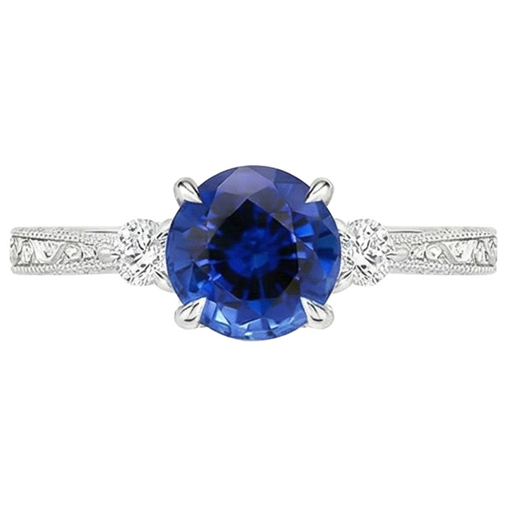 vero round diamante 2.50carati anello angolo laterale