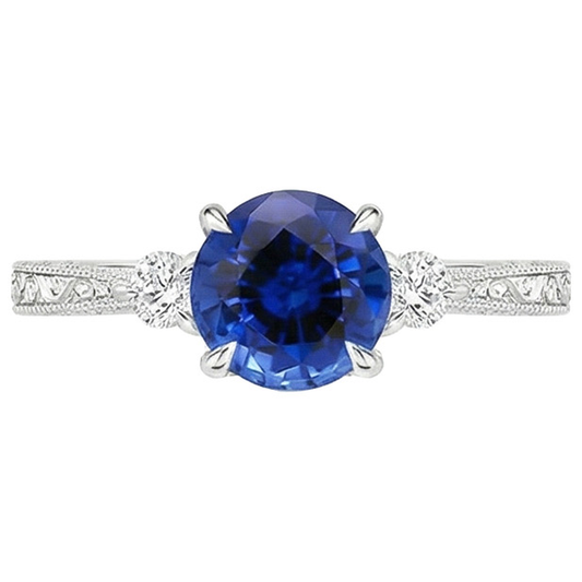 vero round diamante 2.50carati anello angolo laterale