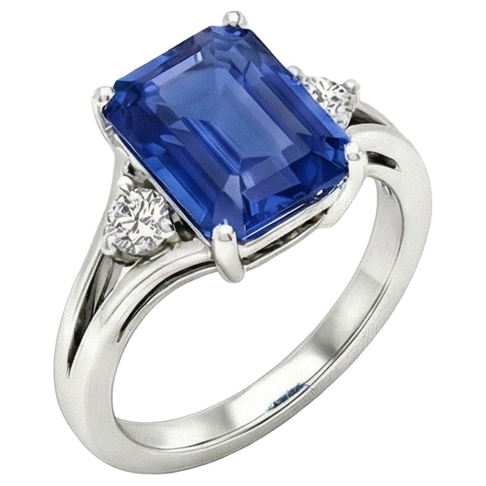 vero emerald diamante 2.50carati anello vista frontale