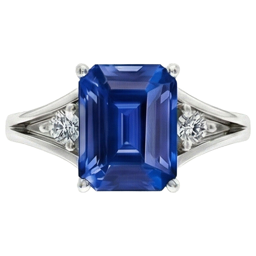 vero emerald diamante 2.50carati anello angolo laterale