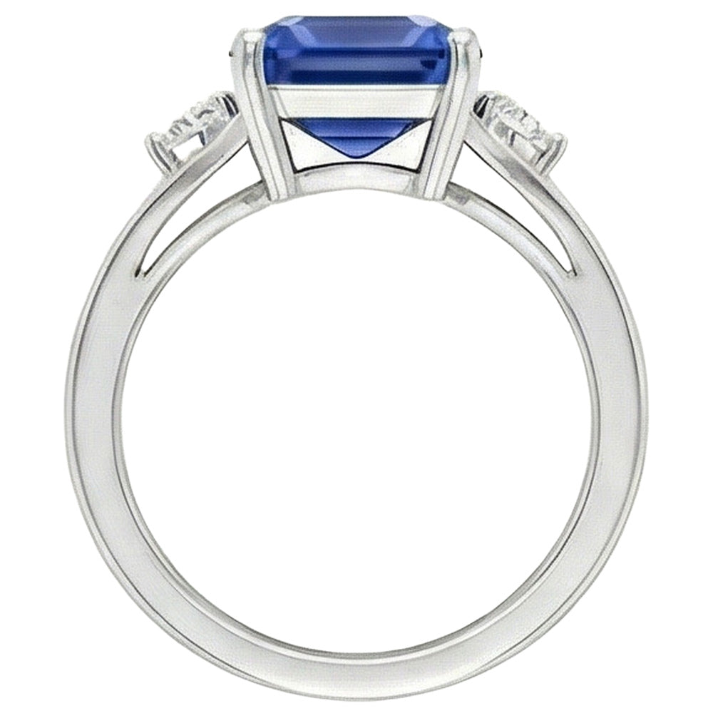 vero emerald diamante 2.50carati anello vista di profilo