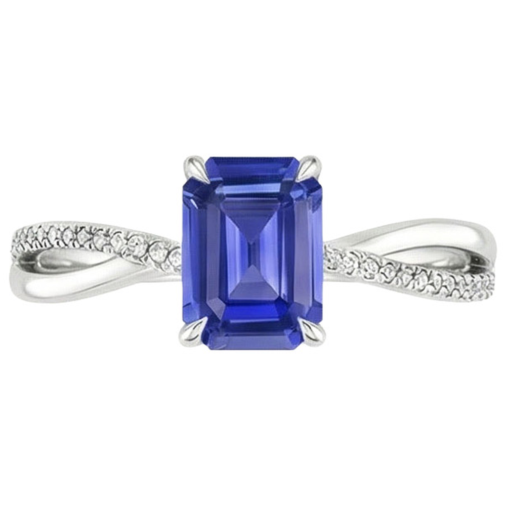 vero emerald diamante 4carati anello vista di profilo