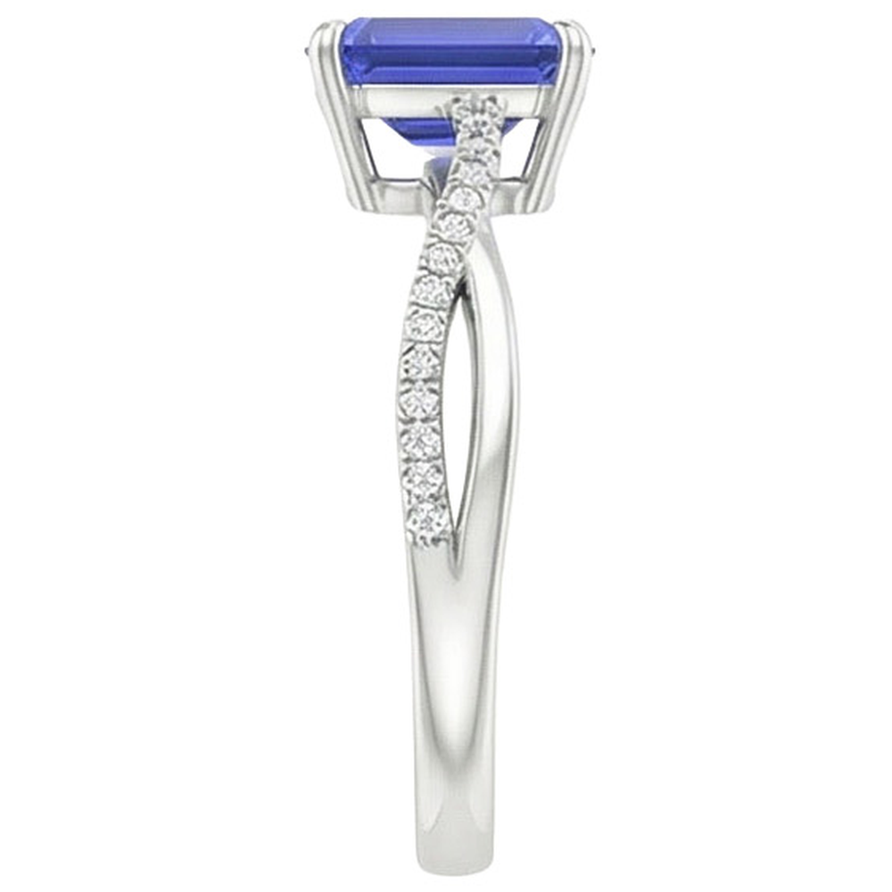 vero emerald diamante 4carati anello su bianco