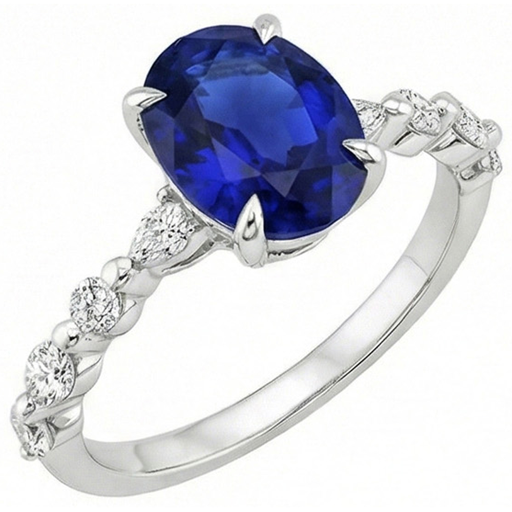 vero marquise diamante 6carati anello vista dall'alto