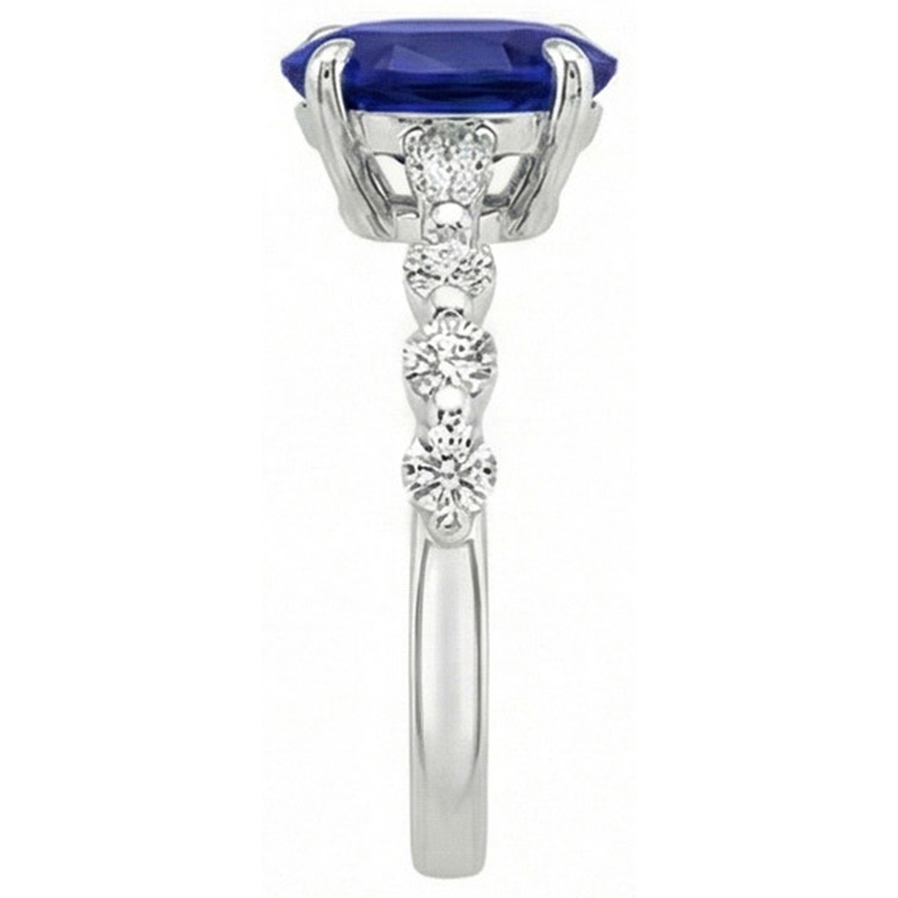 vero marquise diamante 6carati anello vista di profilo