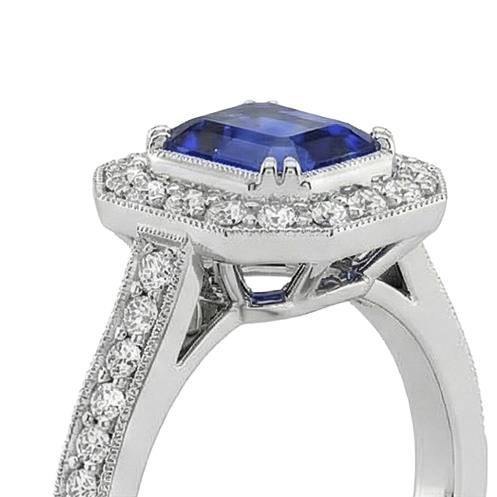 vero round diamante 3.50carati anello vista di profilo