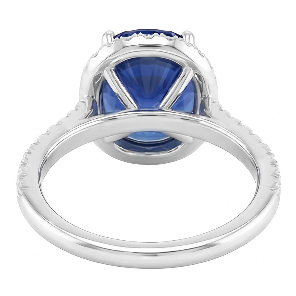 vero round diamante 3.50carati anello vista di profilo