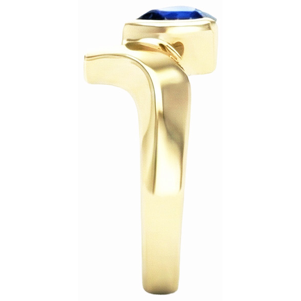 Anello in oro giallo 14K con pietre preziose a forma di zaffiri di Ceylon da 1 carato