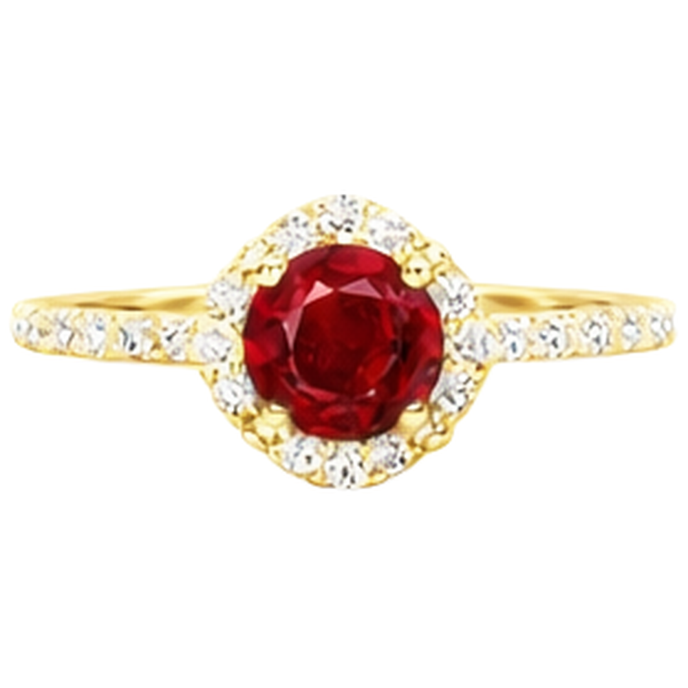 Anello in oro giallo 14K . con rubini rossi da 3.20 carati e diamanti