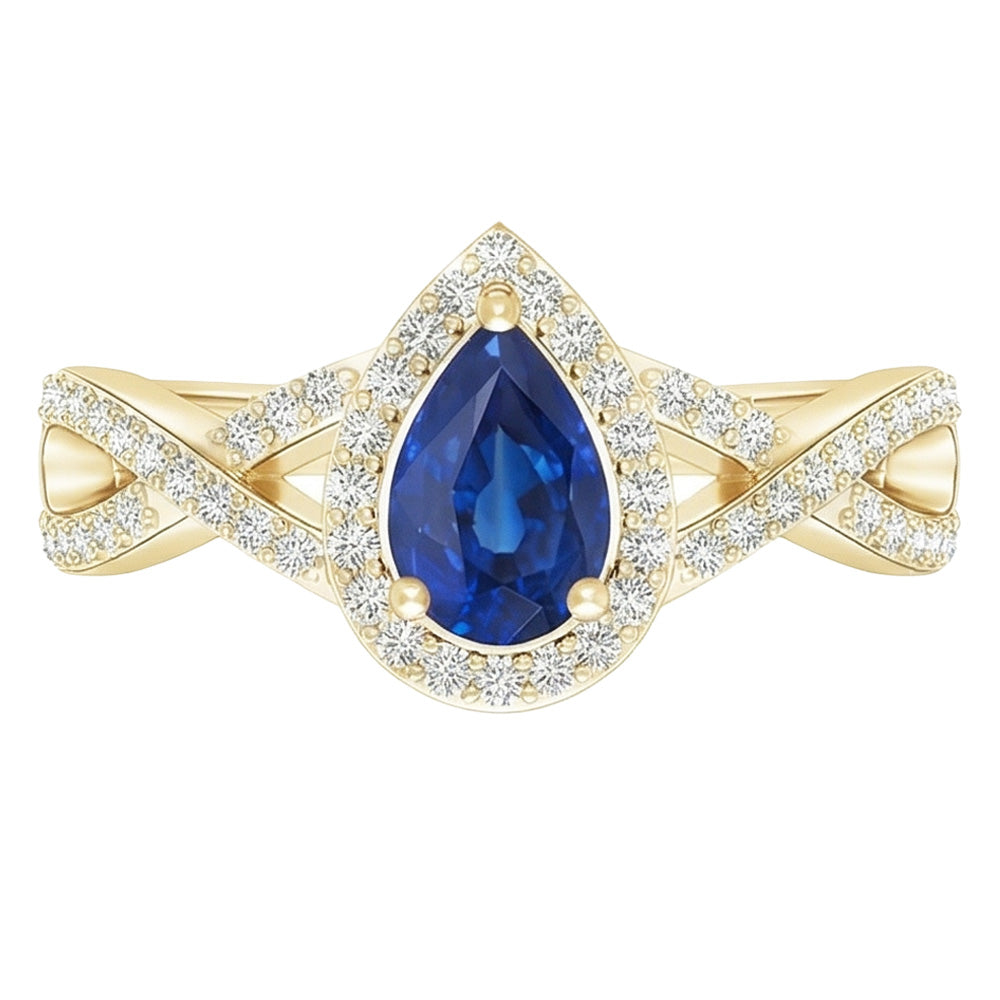 vero pear diamante 4carati anello angolo laterale
