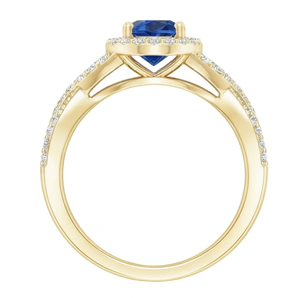 vero pear diamante 4carati anello vista di profilo