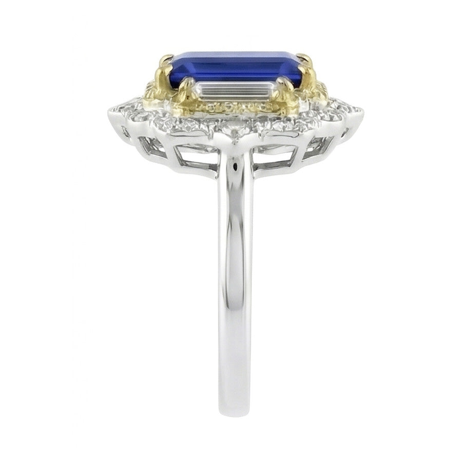 vero baguette diamante 6.75carati anello dettaglio ravvicinato