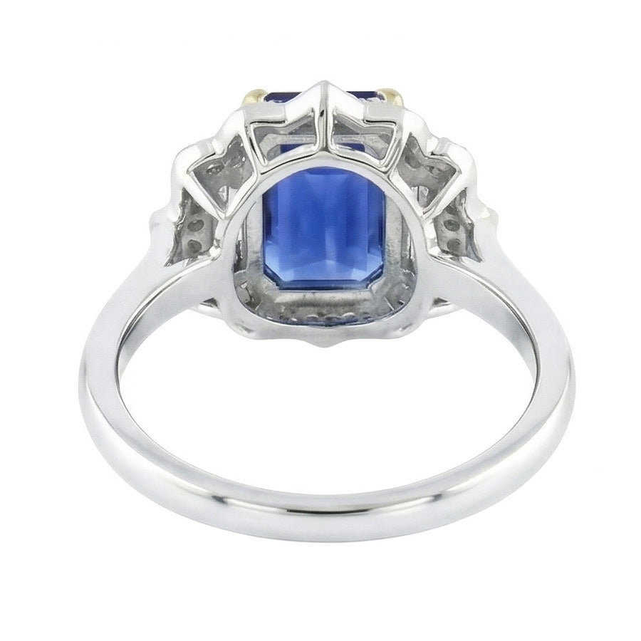 vero baguette diamante 6.75carati anello vista di profilo