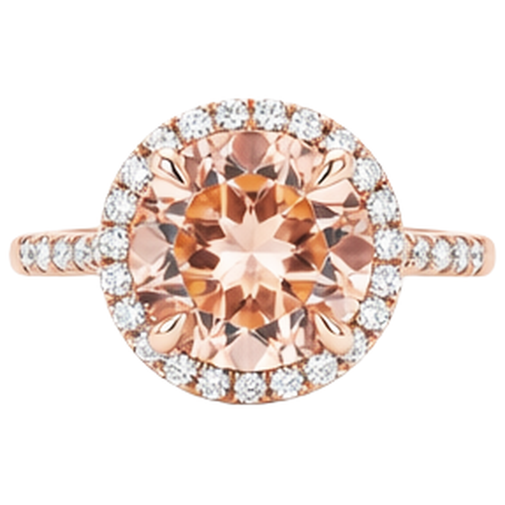 vero round morganite 11.50carati anello angolo laterale