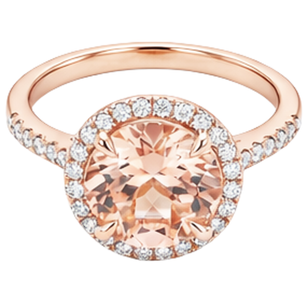 vero round morganite 11.50carati anello dettaglio ravvicinato