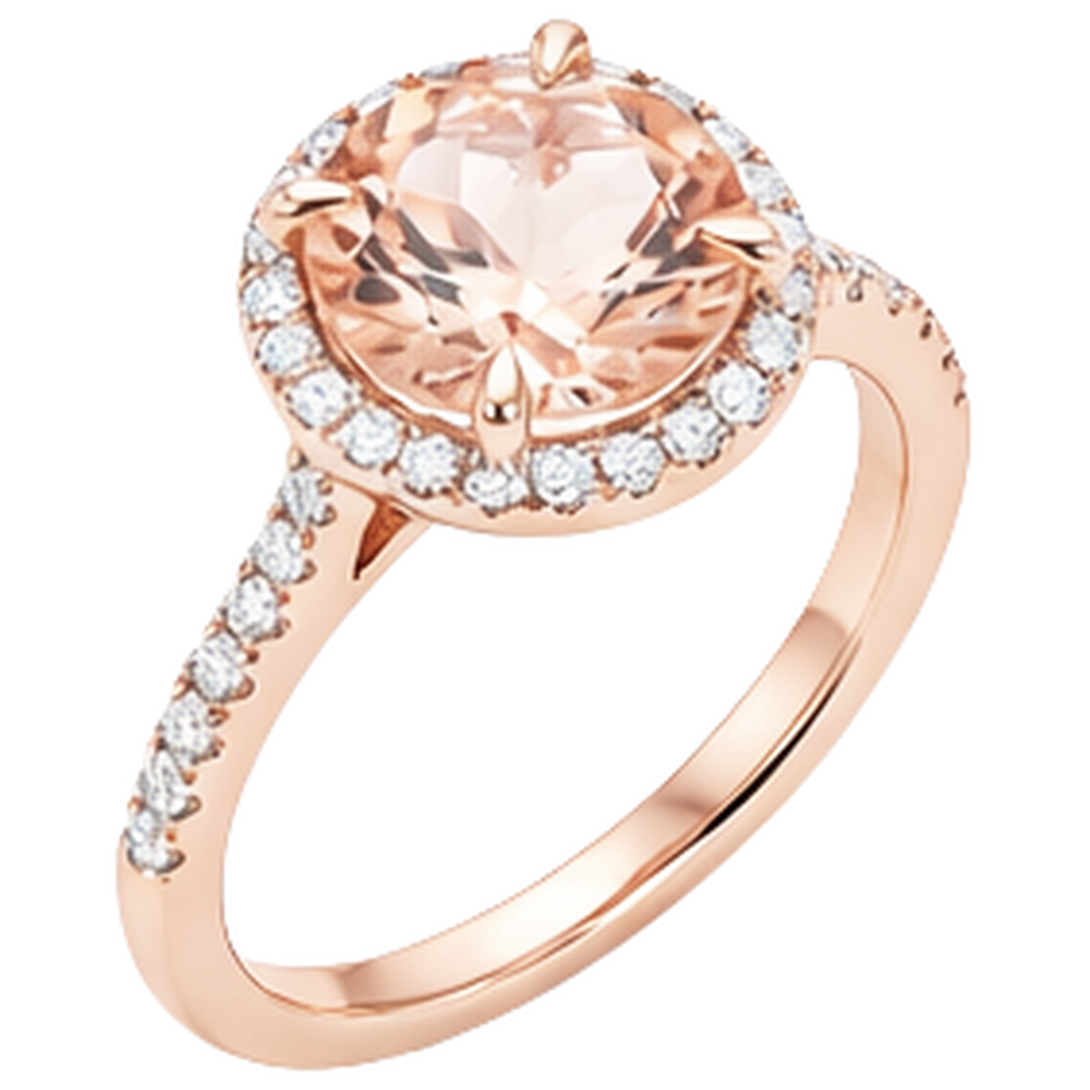vero round morganite 11.50carati anello vista dall'alto