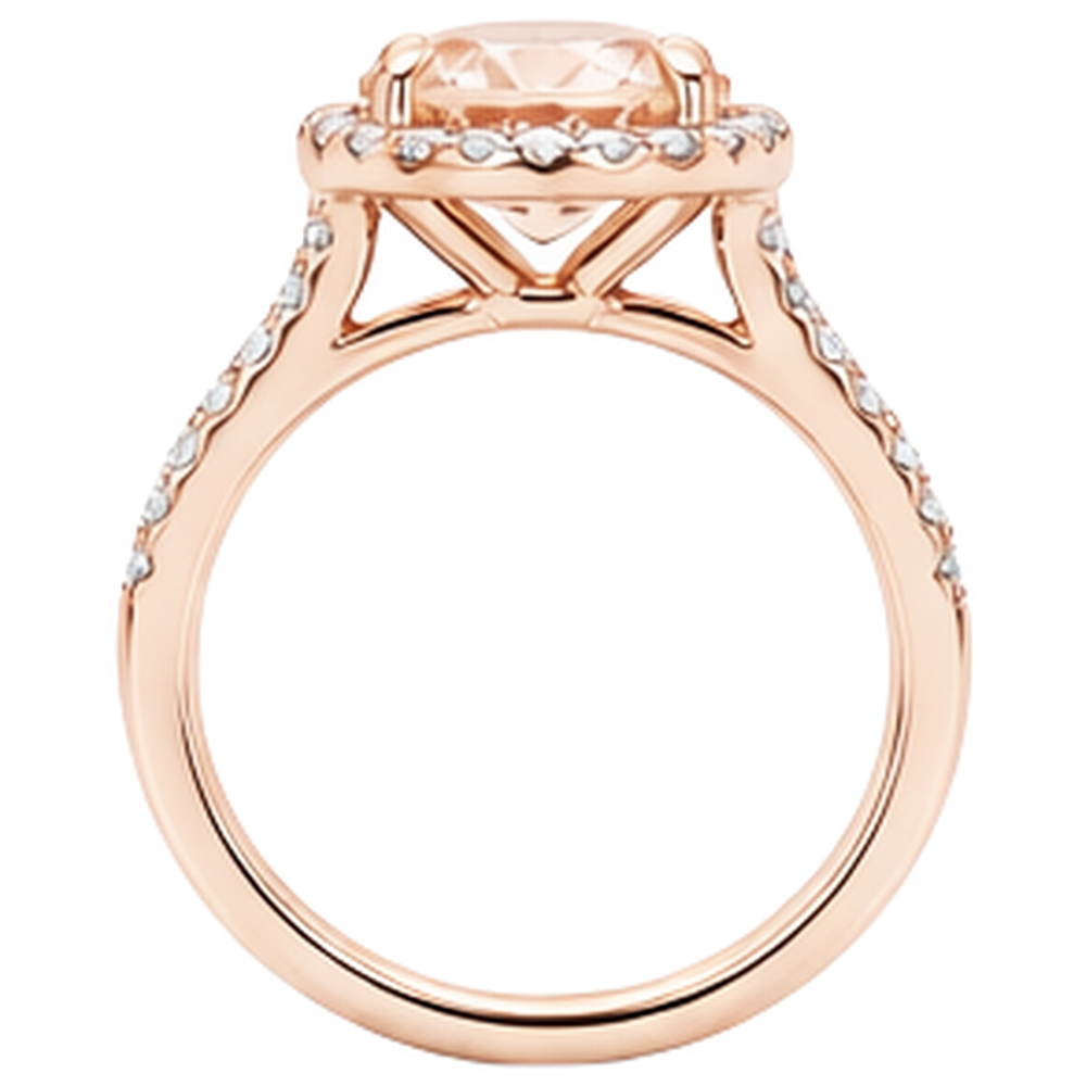 vero round morganite 11.50carati anello su bianco