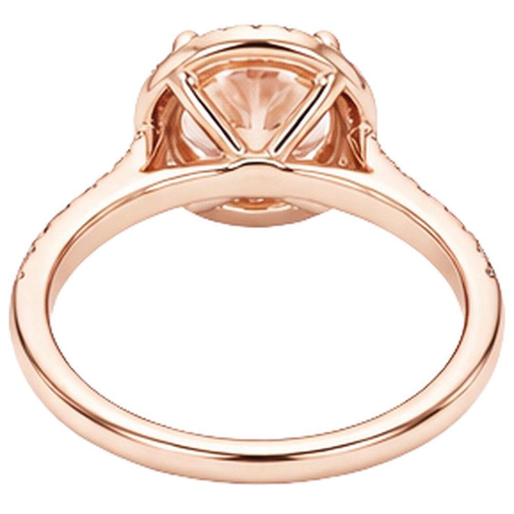 vero round morganite 11.50carati anello con accenti diamanti