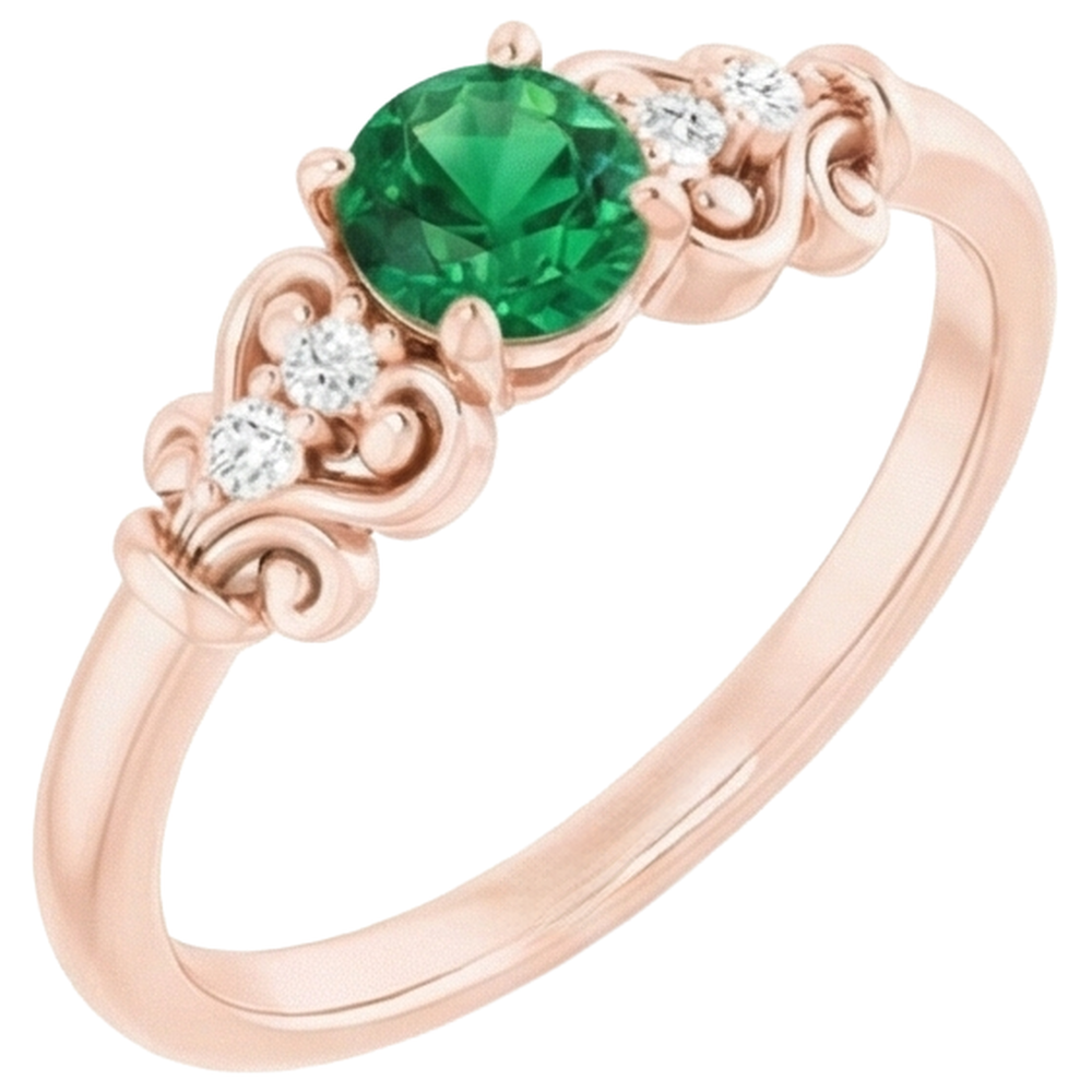 vero round diamante 1.40carati anello vista di profilo