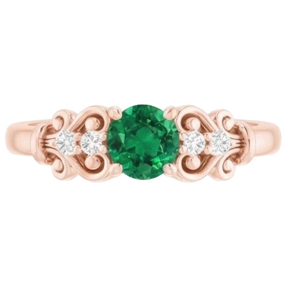 vero round diamante 1.40carati anello angolo laterale