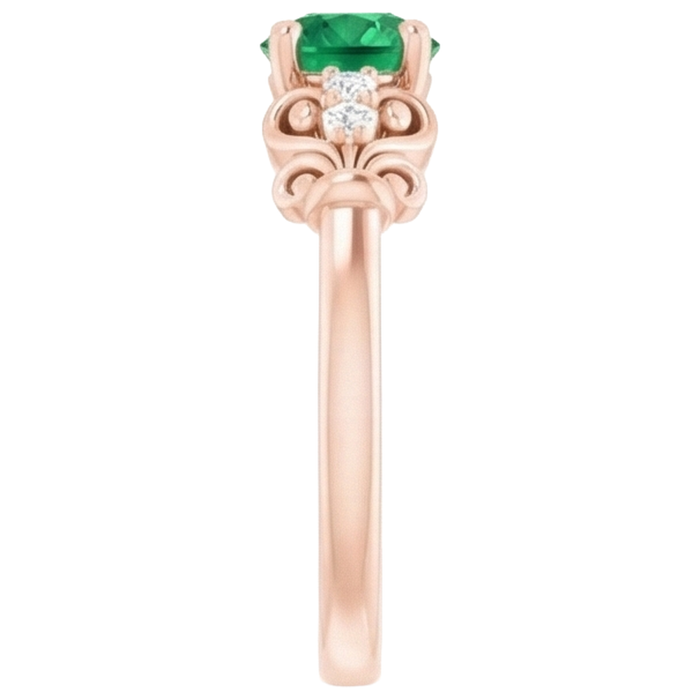 vero round diamante 1.40carati anello con accenti diamanti