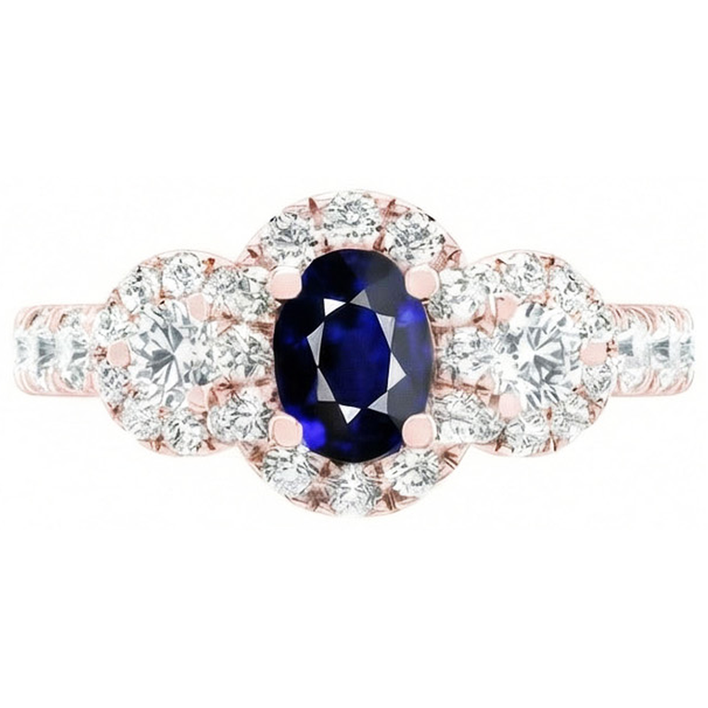 vero oval diamante 5.50carati anello angolo laterale