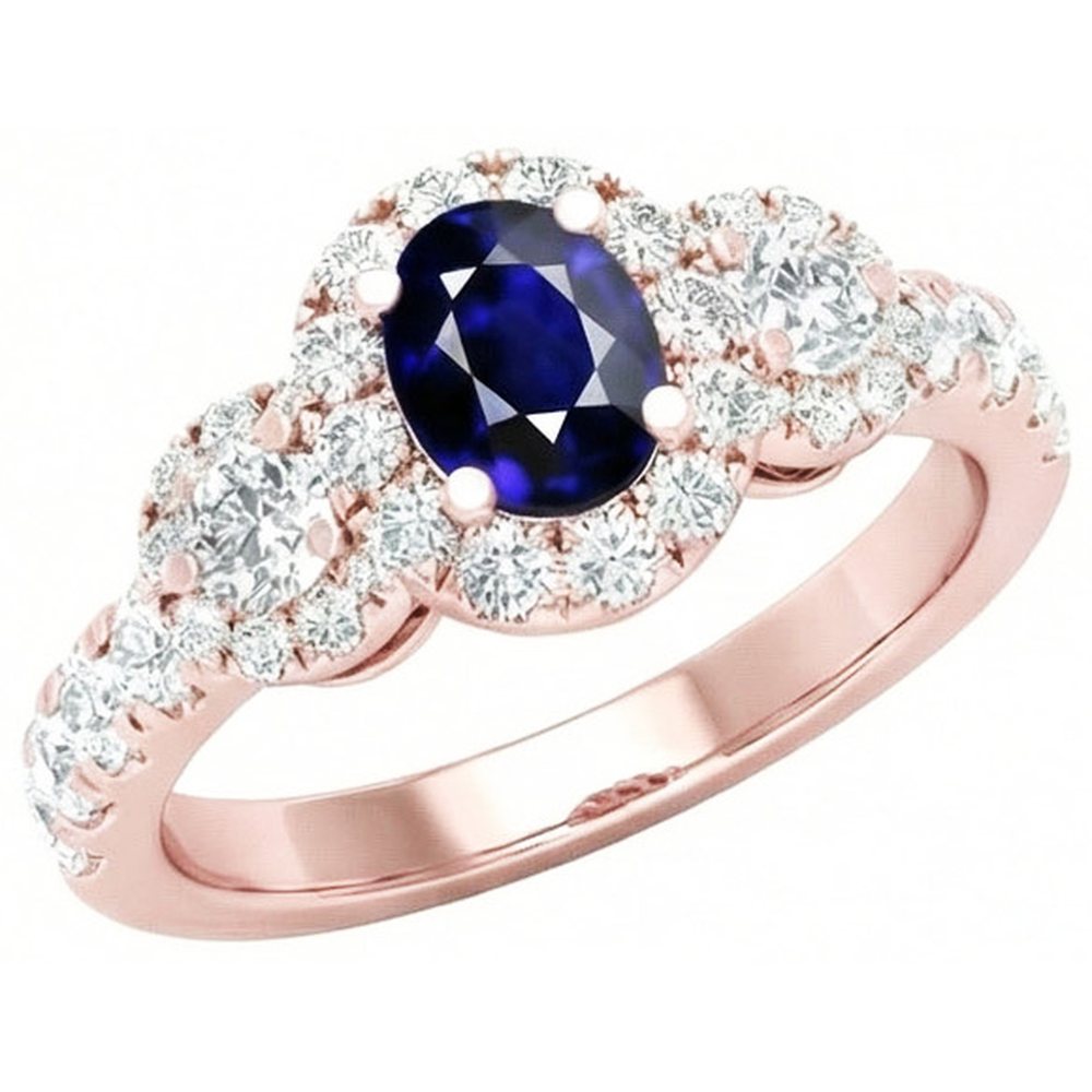 vero oval diamante 5.50carati anello vista frontale