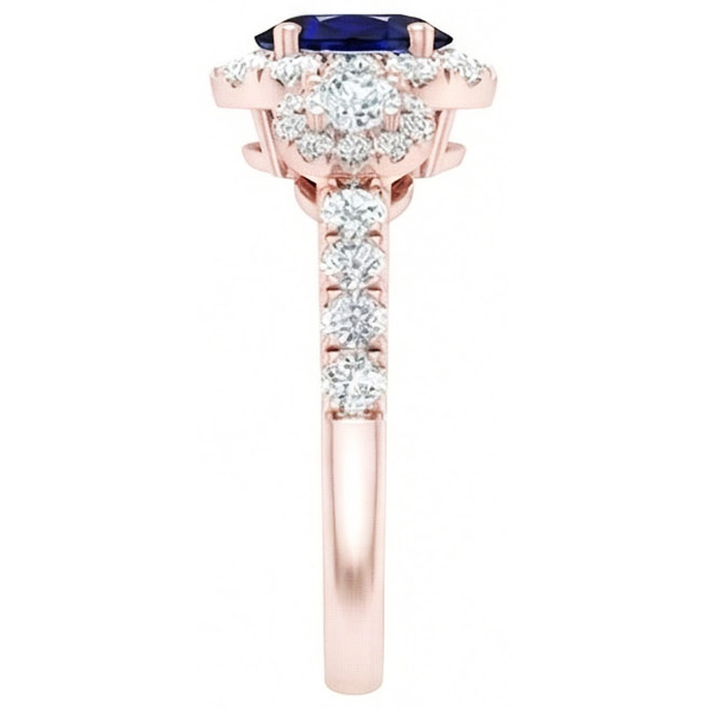 vero oval diamante 5.50carati anello dettaglio ravvicinato