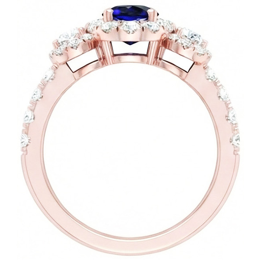 vero oval diamante 5.50carati anello vista di profilo