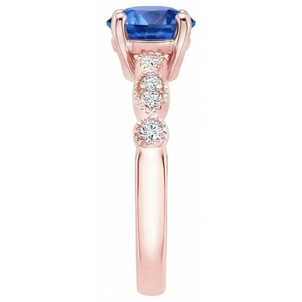 vero round diamante 2.50carati anello vista di profilo