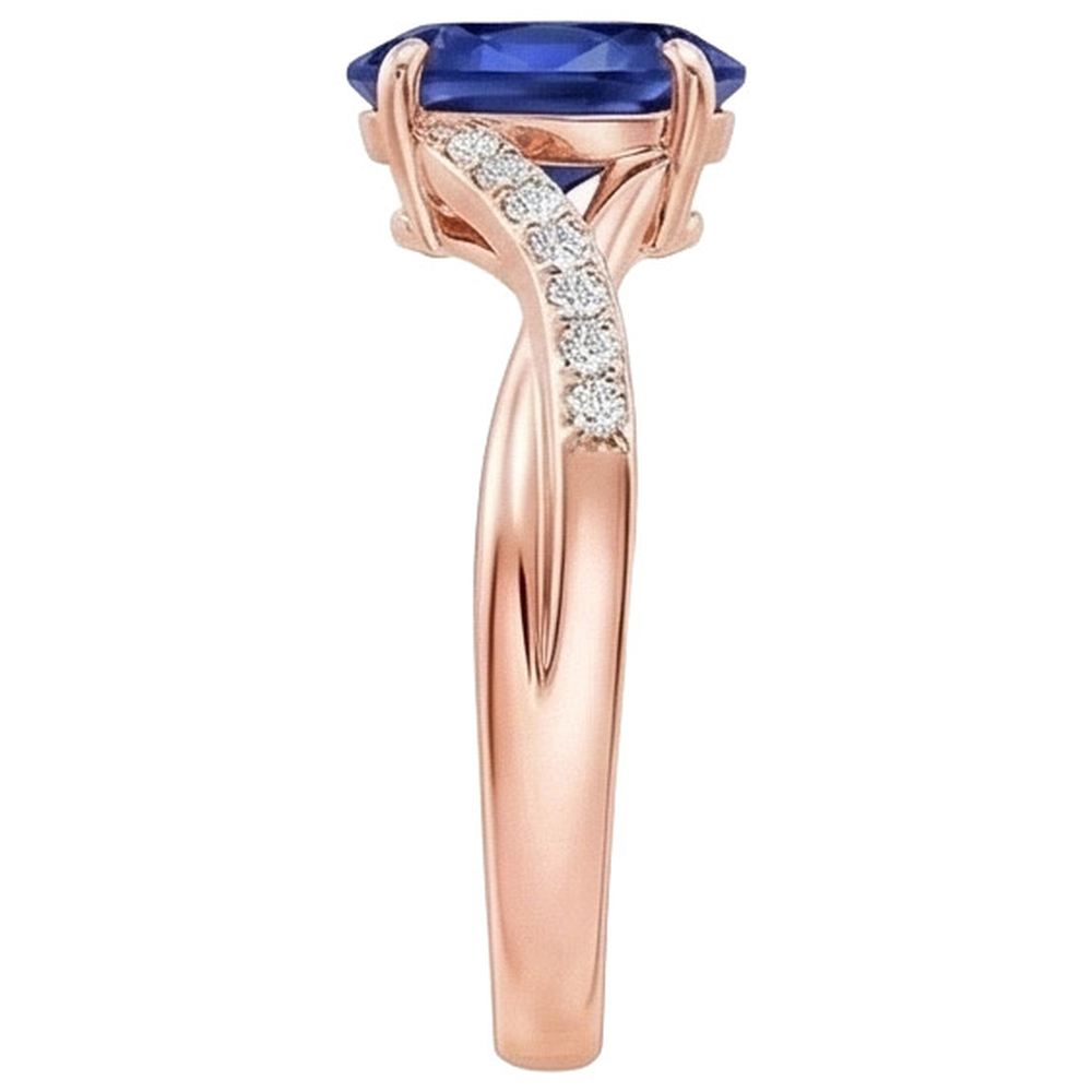 vero oval diamante 3.75carati anello vista dall'alto