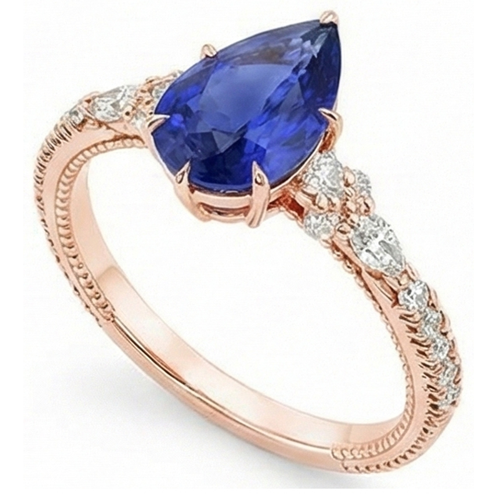 vero pear diamante 5.50carati anello vista dall'alto