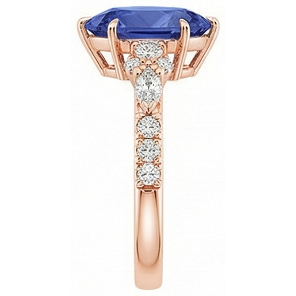 vero pear diamante 5.50carati anello su bianco