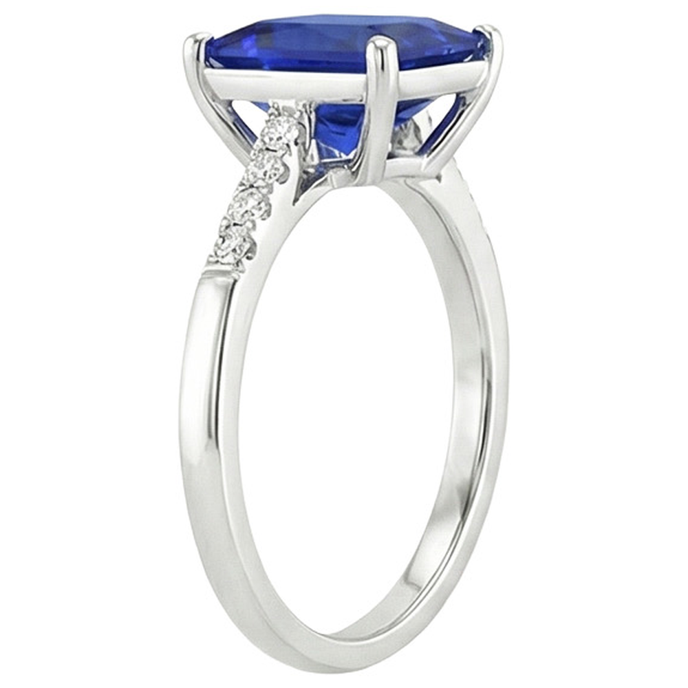 vero princess diamante 3.75carati anello vista di profilo