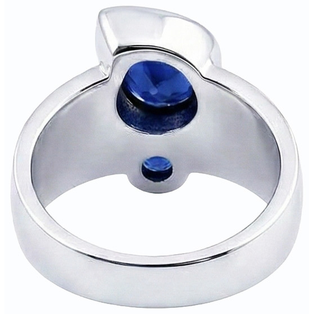 Anello in pietra preziosa con zaffiro di Ceylon. stile antico. 2.75 carati. gioielli da donna